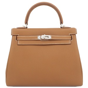 エルメス 2WAYバッグ ケリー25 内縫い トゴ ブラウン 茶 ショルダー  中古