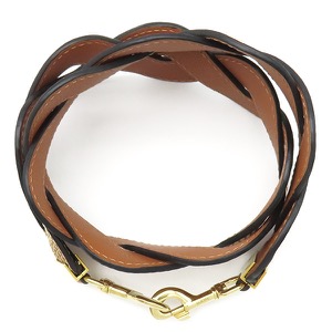 ロエベ ショルダーストラップ ウェーブ ステッチ ショルダーストラップ レザー ブラウン 茶 約93cm 中古