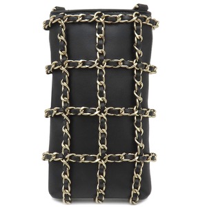 シャネル ショルダーバッグ テック ミー アウト ラムスキン ブラック 黒 チェーンショルダー フォンケース AP1161 中古