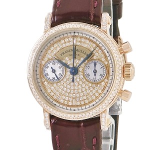 フランクミュラー ラウンド クロノグラフ 2860NAD K18PG無垢 純正ダイヤ パヴェ シェル ビザン数字 手巻き