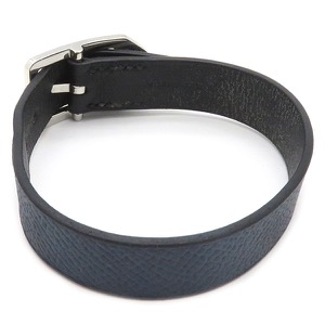 エルメス ブレスレット パドック レザー ネイビー T4 黒 リバーシブル  中古