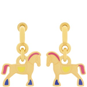 エルメス ピアス シュヴァル グランドパラード メタル マルチカラー 馬  中古