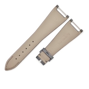 パテックフィリップ 腕時計パーツ サテン グレー 純正 サテン×レザー ベルト バンド ストラップ 21ｍｍ グレー  中古