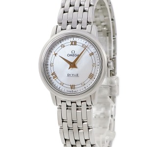 オメガ デ ヴィル プレステージ 424.10.27.60.55.001 純正ダイヤ ホワイト シェル ローマン クオーツ