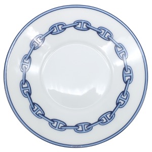 エルメス 食器 シェーヌダンクル モーニングカップ＆ソーサー 磁器 ブルー コーヒーカップ ティーカップ ポーセリン  中古