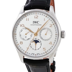 IWC ポルトギーゼ・パーペチュアル カレンダー 42 IW344203 OH済 シルバー ラウンド 自動巻き