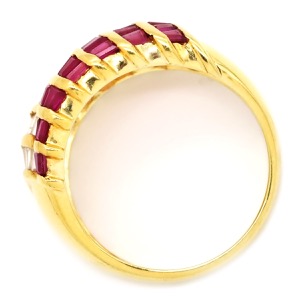 リング 指輪 ルビー ダイヤリング K18YG ゴールド レッド 赤 750  中古