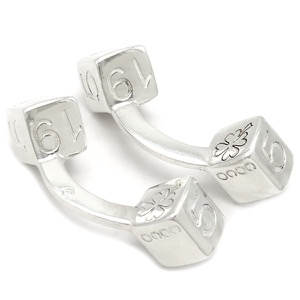 シャネル カフス クローバー キューブ カフリンクス シルバー925 シルバー SV925 中古