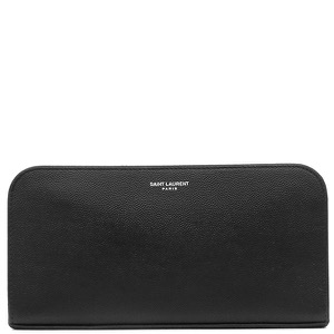 サンローラン 長財布 ラウンドファスナー長財布 グレインレザー ブラック 黒 534290 中古