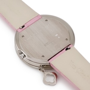 ヴァンクリーフアーペル チャーム VCARM95400 K18WG無垢 純正ダイヤ ラウンド ローマン クオーツ