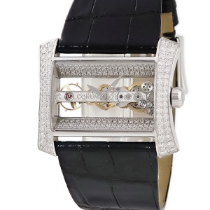 コルム ゴールデンブリッジ レディ 113.353.69/0081 0019G K18WG無垢 スケルトン 純正ダイヤ 手巻き