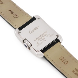 カルティエ タンクアングレーズ SM W5310029 K18WG無垢 青針 ギヨシェ ローマン クオーツ