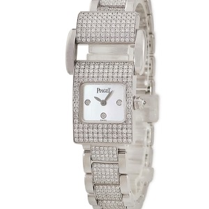 ピアジェ ミス プロトコール 5224 K18WG無垢 純正ダイヤ シェル 角型 クオーツ
