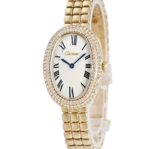 カルティエ ベニュワール SM 820911A6 OH済み K18YG無垢 純正ダイヤ オーバル ヴィンテージ 手巻き