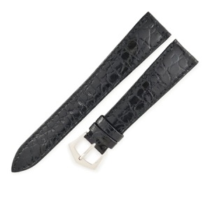 パテックフィリップ 腕時計パーツ クロコダイル ブラック 純正 クロコ バンド K18WG 製尾錠付き 本革ベルト 替え 正規品 スペア 19ｍｍ ブラック 黒  中古