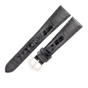 パテックフィリップ 腕時計パーツ クロコダイル ブラック 純正 クロコ バンド K18WG 製尾錠付き 本革ベルト バンド 替え 正規品 スペア 19ｍｍ ブラック 黒  中古