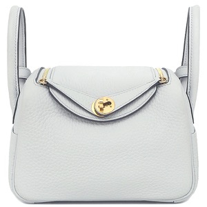 エルメス ショルダーバッグ リンディ ミニ 20 トリヨンクレマンス ブルー ブルーグレー  中古