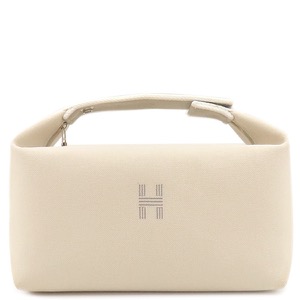 エルメス ポーチ ブリッド ア ブラック GM コットン ベージュ アイボリー ハンドバッグ バニティバッグ  中古