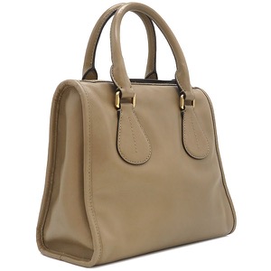 バリー ハンドバッグ POPPY レザー ベージュ ショルダーストラップ欠品  中国 中古