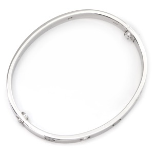 カルティエ ブレスレット LOVE ラブブレス クラシックモデル ダイヤモンド4石 K18WG シルバー #17 750WG 18K 18金  B6070117 中古