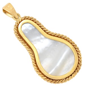 ペンダントトップ マベパール K18YG ゴールド ハーフパール ネックレストップ  中古