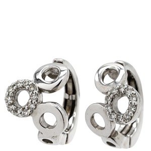 イヤリング ダイヤモンド K18WG シルバー クリップ  中古