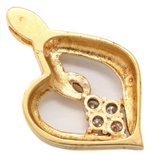 ペンダントトップ ダイヤ K18YG ゴールド 4Pダイヤ 4粒 ネックレストップ  中古