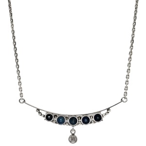 ネックレス サファイア ダイヤ ペンダント Pt900 シルバー 中古