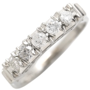 リング 指輪 ダイヤリング Pt900 シルバー 5P 5粒 一文字  中古