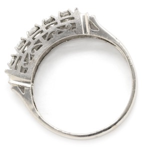 リング 指輪 ダイヤリング Pt900 シルバー 5P 5粒 一文字  中古