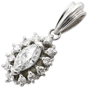 ペンダントトップ ダイヤ Pt900 シルバー マーキスカット  中古