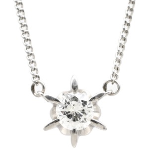 ネックレス ダイヤペンダント Pt シルバー 1P 1粒  中古
