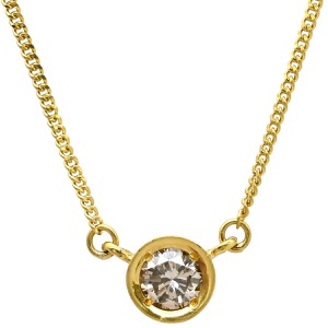 ネックレス ダイヤペンダント K18YG ゴールド 750 18K 1P 1粒  中古