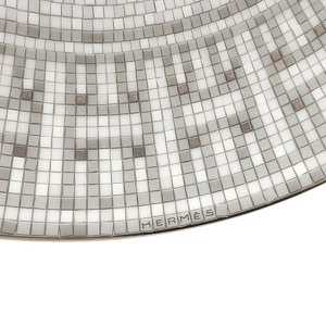 エルメス 食器 デザートプレート モザイク 24 磁器 シルバー ポーセリン お皿  P035007P 中古