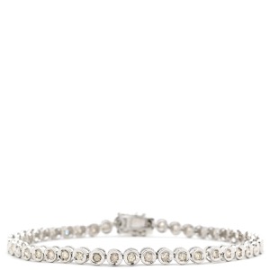 ブレスレット テニスブレスレット K18WG シルバー ダイヤブレス  中古