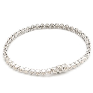 ブレスレット テニスブレスレット K18WG シルバー ダイヤブレス  中古