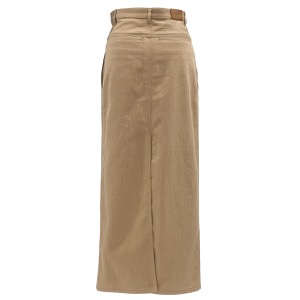 エルメス スカート ロングスカート コットン ベージュ #34 薄茶 セリエボタン  中古