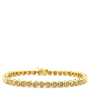 ブレスレット テニスブレスレット K18YG ゴールド ダイヤブレス  中古