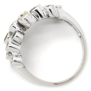 リング 指輪 ダイヤリング K18WG シルバー 中古