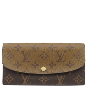 ルイヴィトン 長財布 ポルトフォイユ エミリー モノグラムキャンバス ブラウン 茶  M82157 中古