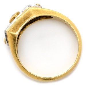 リング 指輪 ダイヤ コンビリング K18YG ゴールド 1P 1粒ダイヤ   中古