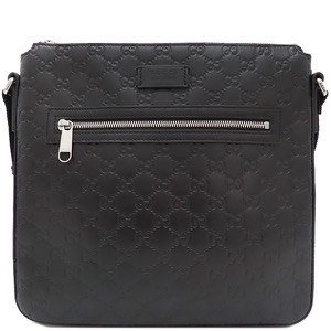 グッチ ショルダーバッグ グッチシマ メッセンジャーバッグ レザー ブラック 黒  406408 中古