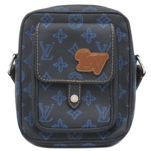 ルイヴィトン ショルダーバッグ クリストファー ウエアラブル ウォレット ブラック 黒 青  M81854 中古