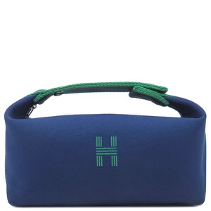 エルメス ポーチ ブリッド ア ブラック PM トワルアッシュ ネイビー未使用 紺 ハンドバッグ バニティバッグ  中古