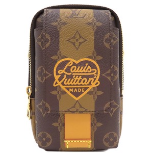 ルイヴィトン ショルダーバッグ LVスクエアード ダブルフォンポーチ ブラウン 茶 NIGOコラボ  M81005 中古
