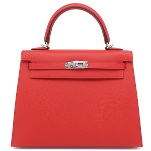 エルメス 2WAYバッグ ケリー25 外縫い レッド未使用 赤 ショルダー  中古