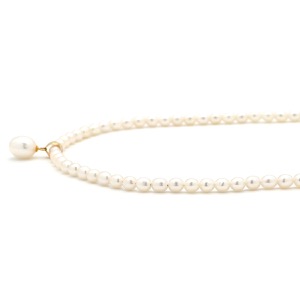 ネックレス パール ホワイト 白 ベビーパール ミニパール 真珠 Au750 18K 18金 ドロップ バロック オーバル 中古