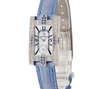 ハリーウィンストン アヴェニュー オーロラ 310/LQWL.M/A01 K18WG無垢 純正ダイヤ&サファイア クオーツ