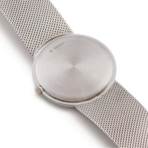 オーデマピゲ K18WG無垢 ホワイトゴールド ブラック 黒 一体型メッシュブレス ラウンド 手巻き