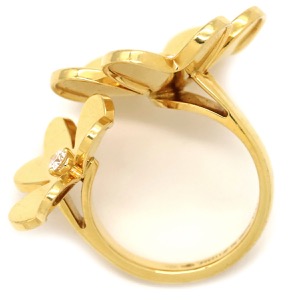 ヴァンクリーフアーペル リング 指輪 フリヴォル アントレ レ ドア K18YG ゴールド #50(JP10) フラワー 4Pダイヤ　  VCARPJMD00 中古